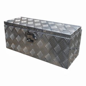 Gereedschapskist aluminium bovenmontage 600x300xH300mm met slot voorzijde
