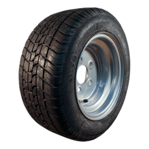 Velg en band  195/50 B10 (18x8.00-10)inch S-6502 - for trailer use only 6.00Ix10H2 ET-4 staal grijs blank aluminiumkleurig RAL 9006
