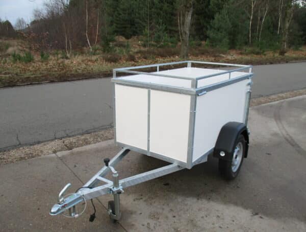 Anhänger Helpo ungebremst 200x100x H65cm HTG 750 kg, Anhänger mit Kofferaufbau. Typ HB200 Weiß