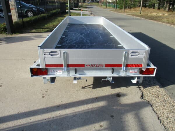 Helpo bakwagen machine transporter  dubbel as geremd 513x168cm 3500kg laadvloerhoogte 58cm - 30cm borden - optie oprijplaten - Afbeelding 5