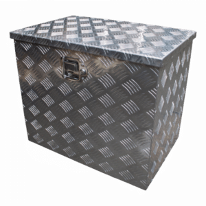 Gereedschapskist aluminium bovenmontage  600x400xH500mm met slot voorzijde.
