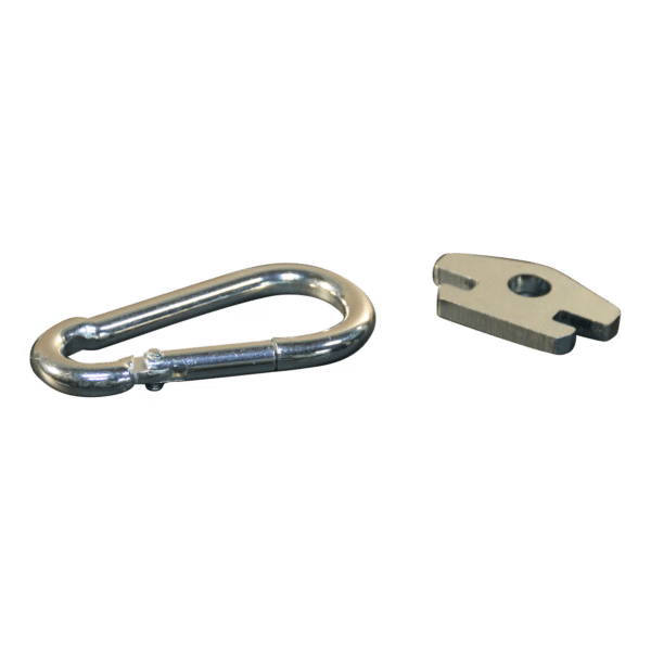 Adapter motorfiets rail + musketon haak , 4 stuks in blister verpakking