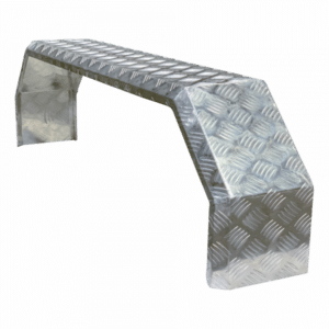 Spatscherm tandem as aluminium 240mm x 1500mm hoekig model