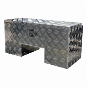 Gereedschapskist aluminium bovenmontage 818x361x400mm met disseluitsparing en kofferslot