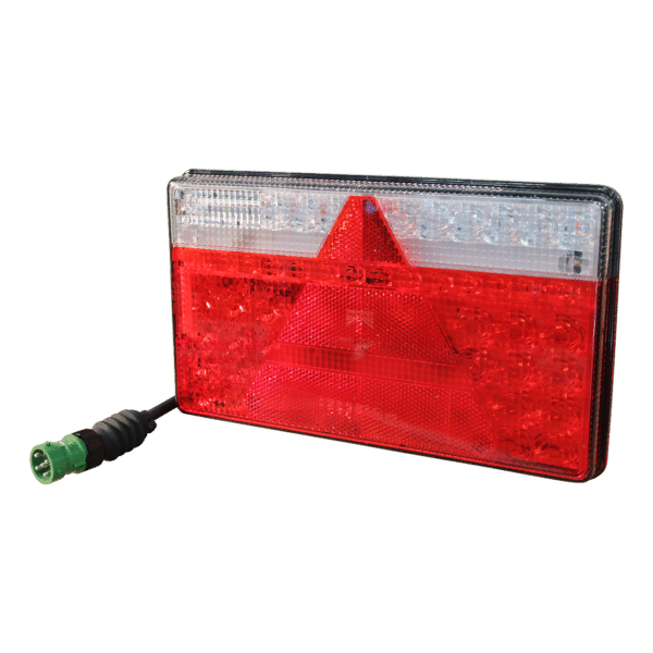 Rear light LED Aspöck Multiled II right 0.5m cable 5 x 1mm² 5p bayonet green